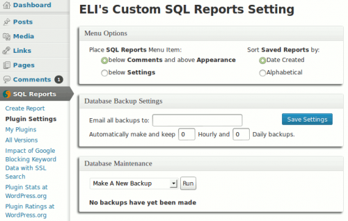 ELI's SQL Admin Reports