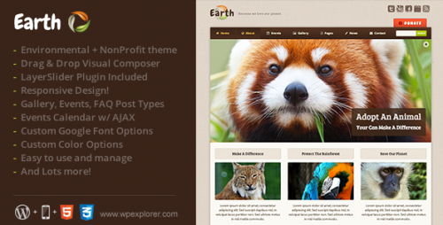 Earth - Eco/Environmental NonProfit WordPress Theme