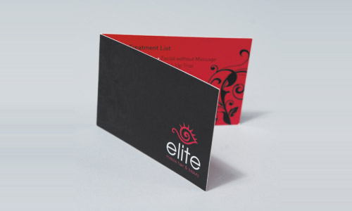 Red and Black Folded Business Card