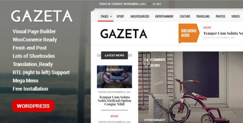 Gazeta - News, Magazine, Newspaper WordPress Theme
