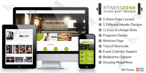 Fitness Zone - Sports, Health, Gym & Fitness Theme