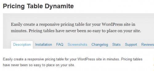 Pricing Table Dynamite