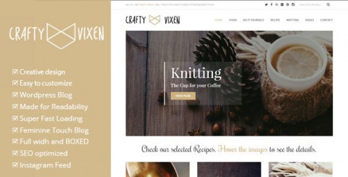 Vixen - A Crafty Responsive WordPress Blog Theme