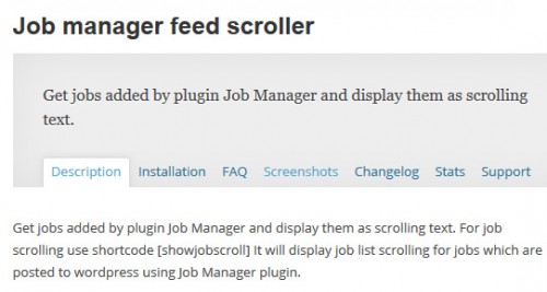 Job Manager Feed Scroller